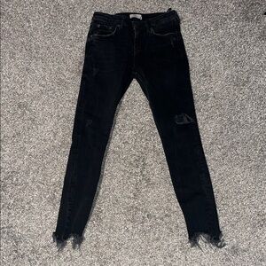 Zara  Stylish Black Distressed Women Jeans